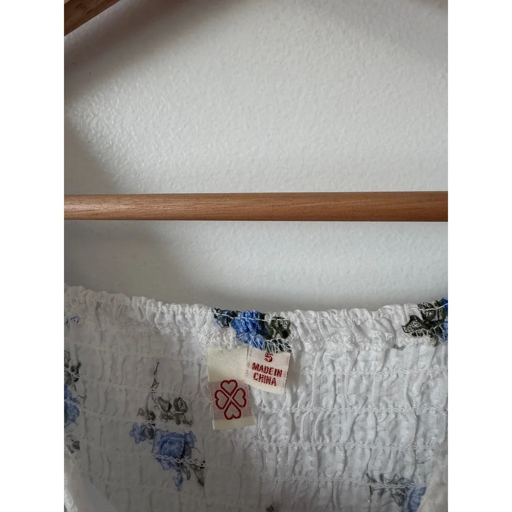 TJ Maxx Little Girls' Smocked Dress – White & Blue – Size 5 – NWOT - Picture 3 of 4